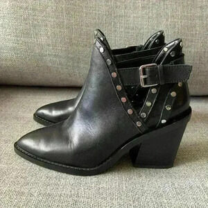 Aldo | Eraodia black leather studded ankle boots